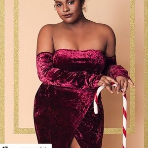 Sexy maroon evening dress